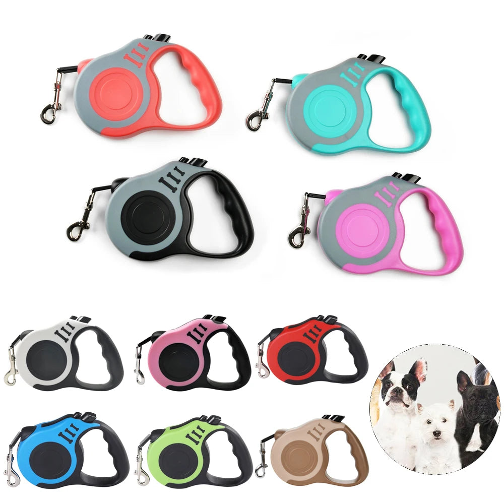 Guia Retrátil Automática para Cães e Gatos (3m ou 5m) – Nylon Resistente e Durável – Para Cães de Pequeno, Médio e Grande Porte e Filhotes – Acessório para Pets