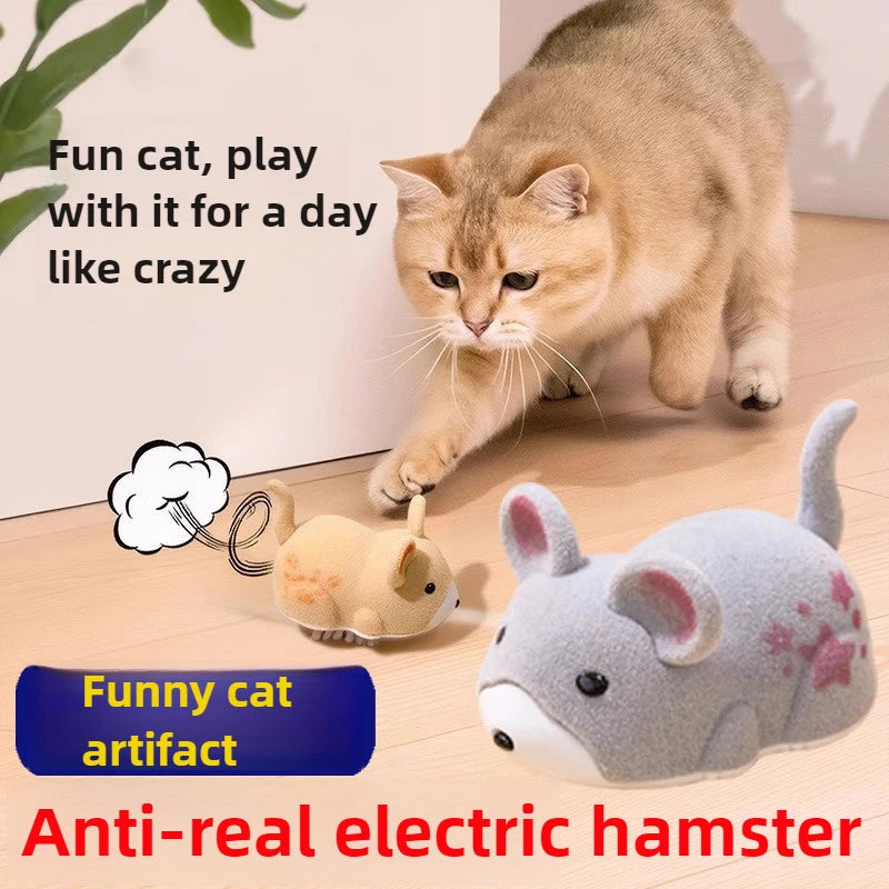 Brinquedo Interativo e Elétrico para Gatos (Modelo Rato ou Hamster) – Com Movimento Autônomo e Desvio de Obstáculos