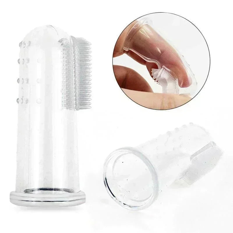 Kit com 5 Escovas de Dedo Supermacias para Higiene Bucal de Cães (Combate Mau Hálito e Tártaro)