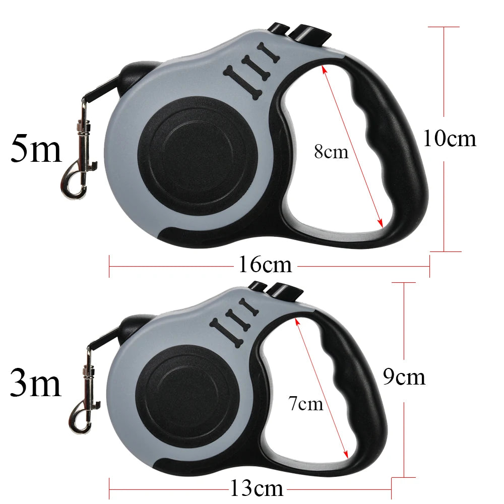 Guia Retrátil Automática para Cães e Gatos (3m ou 5m) – Nylon Resistente e Durável – Para Cães de Pequeno, Médio e Grande Porte e Filhotes – Acessório para Pets