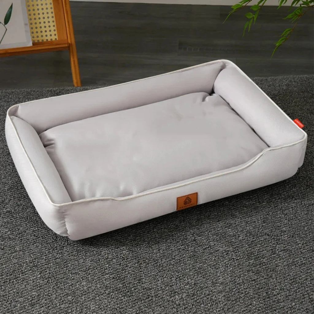 Cama Quadrada para Cães e Gatos (Uso em Todas as Estações) – Colchão Resistente a Mordidas, Macio e Acolchoado, Impermeável