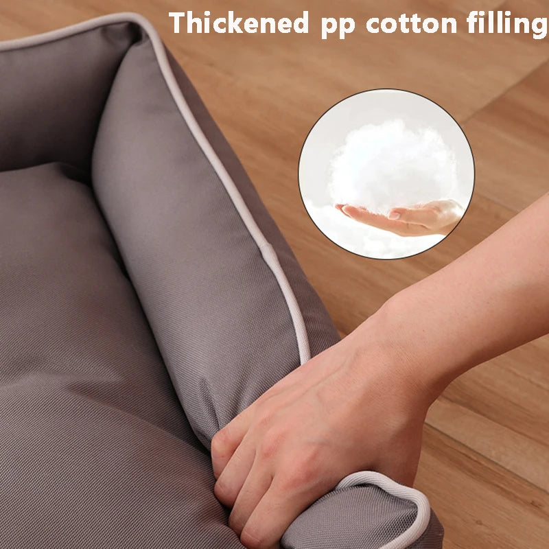Cama Quadrada para Cães e Gatos (Uso em Todas as Estações) – Colchão Resistente a Mordidas, Macio e Acolchoado, Impermeável