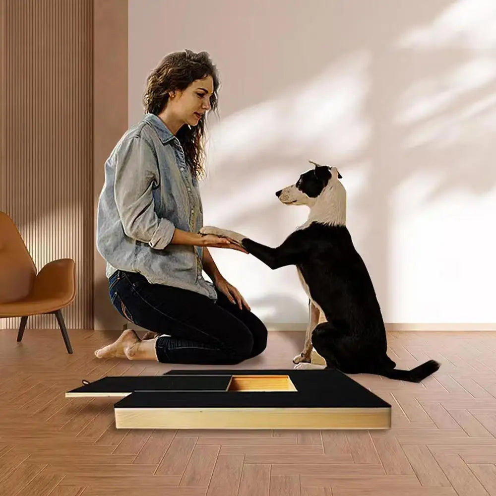 Placa de Lixa para Unhas de Cães – Brinquedo de Madeira Deslizante com Compartimento para Petiscos