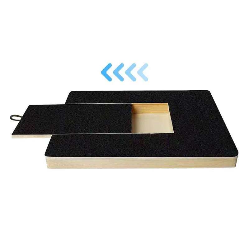 Placa de Lixa para Unhas de Cães – Brinquedo de Madeira Deslizante com Compartimento para Petiscos